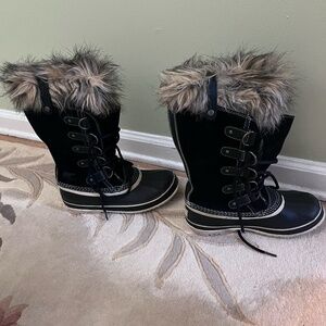 Sorel Joan of Arctic Black Snow Boots Sz 7
